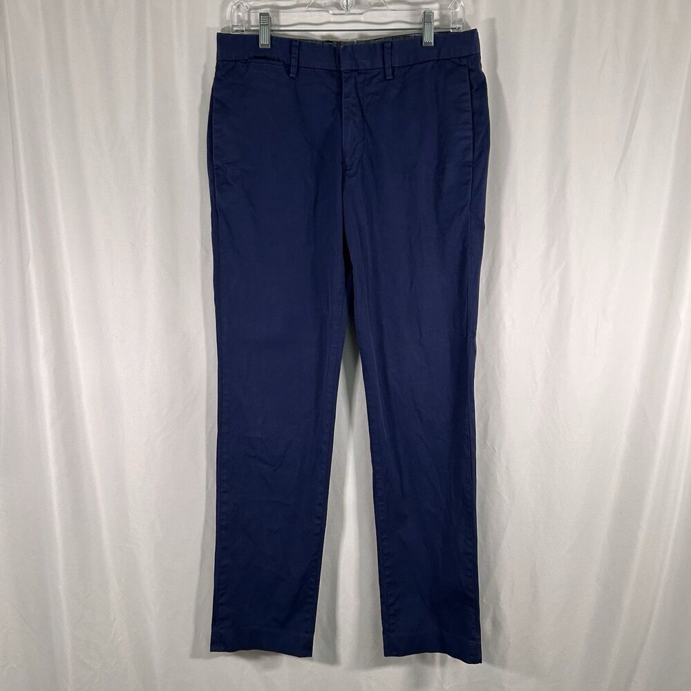 Bonobos Manteco Pants Men's 31x 32 Navy Blue Chino Flat Front Italy Slim
